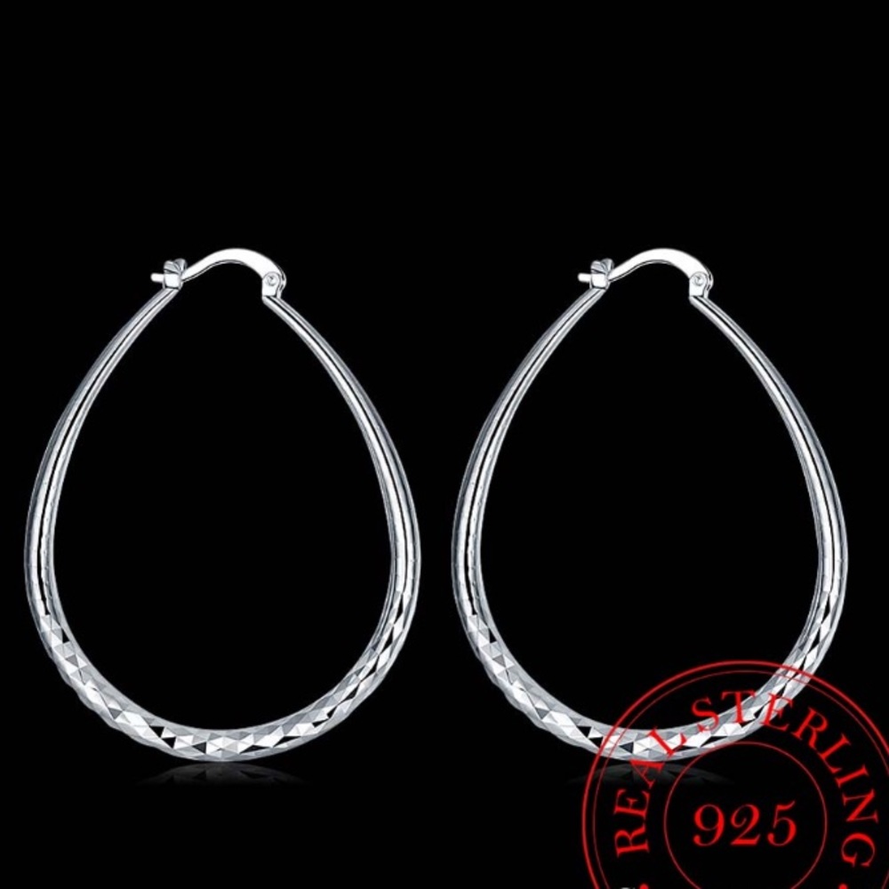 New 925 Silver Hoop Earring for Women A Pairs
